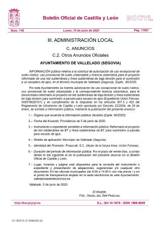 Imagen Información pública relativa a la solicitud de autorización de uso excepcional de suelo rústico